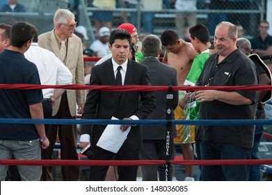 LINCOLN, CA July 26: ESPN's Friday Night Fights Featuring Burgos (yellow Trunks) Vs Amidu At Thunder Valley Casino Resort In Lincoln, California On July 26, 2013