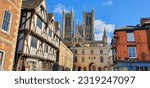 Lincoln Cathedral ancient building in Lincoln town Lincolnshire