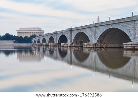 Lincoln Memorial and Memorial Bridge  - Washington DC, United States 