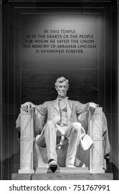 The Lincoln Memorial Stands Tall in Black and White