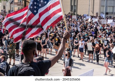 Lincoln, Nebraska  USA - 05 31 2020: Black Lives Matter, Protest Against Racism.