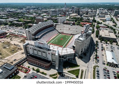 Lincoln, Nebraska - USA - 06-29-21: Memorial Stadium In Lincoln Nebraska, Home Of The Nebraska Huskers College Football Team 