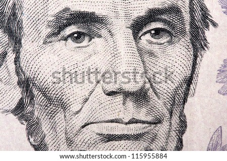 Lincoln on the five dollar bill