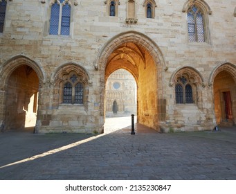 Lincoln, UK 03 10 2022 Historic Stone Archway In A City