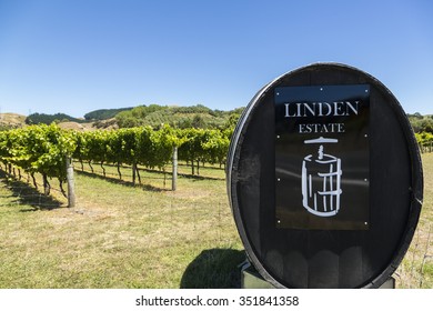 LINDEN, HAWKES BAY/NEW ZEALAND - JANUARY 25, 2015: Linden Esk Valley Winery And Vineyard. Hawke's Bay Is The Oldest Wine Region In NZ And The 2nd Largest.