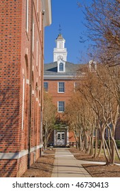 Lindsay-Montague And Virginia Halls On The Campus Of Virginia State University Near Petersburg, Virginia, One Of The Public Historically Black Colleges And Universities (HBCUs) With Blue Sky In Winter