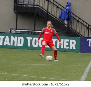 Lindsey Horan  Midfielder For The Portland Thorns At Providence Park In Portland,OR USA April 15,2018.