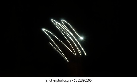 Line in a black background