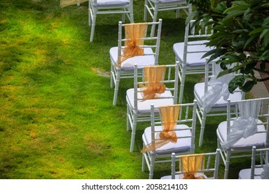 Line Up Chairs In The Garden Party