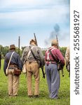 Line of confederate soldiers at the Civil War Days in Canton, South Dakota 