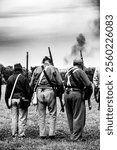 Line of confederate soldiers at the Civil War Days in Canton, South Dakota 