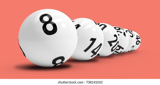 Line of lottery balls against orange paper - Powered by Shutterstock