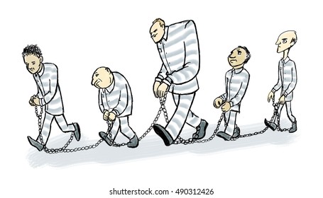 A Prisoner In Chains Images Stock Photos Vectors Shutterstock Line Prisoners Walk Chains Linking 260nw 490312426