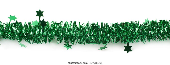 Line Of A Tinsel Garland Isolated