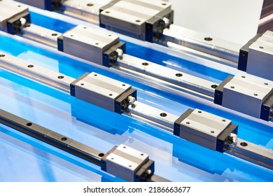 Linear steel rails for CNC machines - Shutterstock ID 2186663677