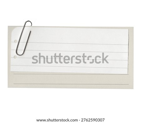  Lined Note Papers Clipped with Silver Paper Clip
