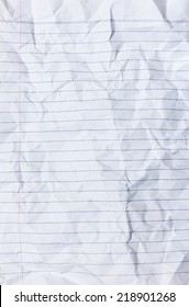 Lined White Crumpled Paper Texture Stock Photo 218901268 