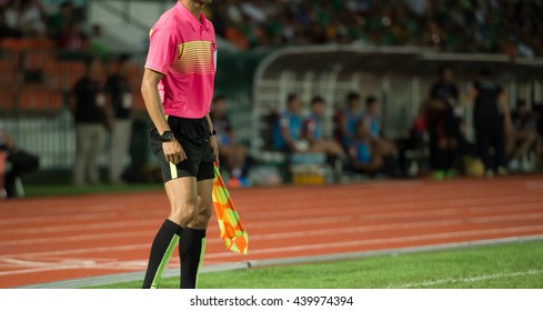 Lineman assistant referee in action