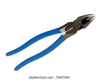 Lineman Pliers Isolated Over A White Background