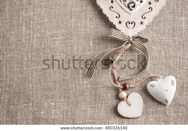 flat wooden hearts