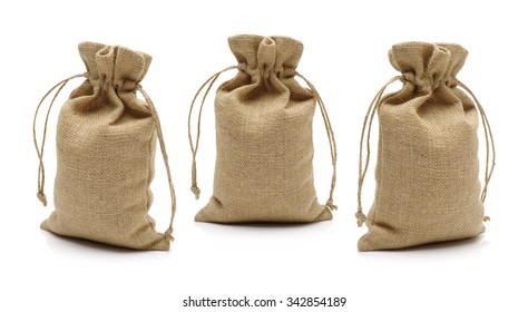 Linen Bag On White Background