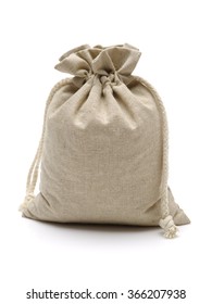 Linen Bag On White Background