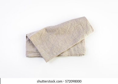 Linen Dinner Napkins On A White Background.