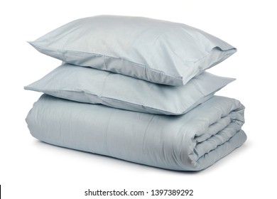 Linen With Pillows And Blanket Isolated