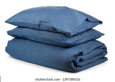 Linen With Pillows And Blanket Isolated