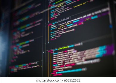 Lines Of Code On Computer Screen 
