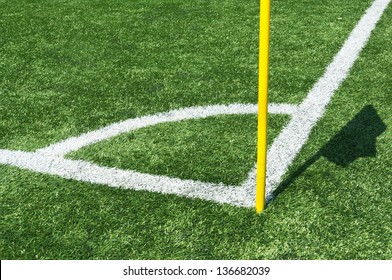 Lines Of Football Corner With Flag