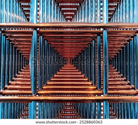 lines and forms that create recursion. a beautiful optical phenomenon that hypnotizes and soothes the eye. meditative image