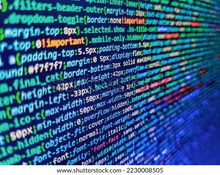 Lines of minificated JS code. Internet security hacker prevention. Web app coding. Real software development co. Design write technology background. SEO concepts for better SERP. Source code photo