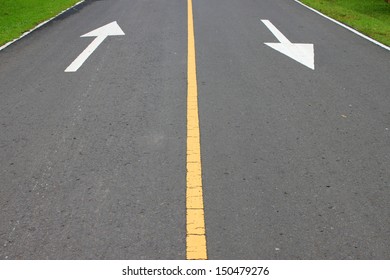 Lines Signs On Local Asphalt Road Stock Photo 150479276 