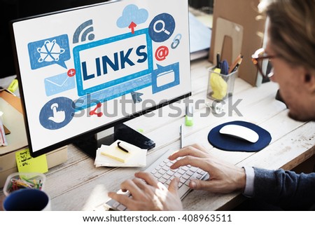 Link Network Hyperlink Internet Backlinks Online Concept