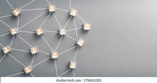 Linking entities. Networking, social media, SNS, internet communication connect concept. Teamwork, network and community abstract. - Shutterstock ID 1750411301