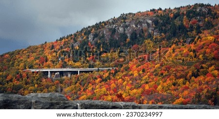 Linn Cove Viaduct amide colrful fall leaves