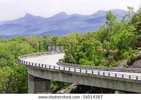 The Linn Cove Viaduct. Part of the Blue Ridge Parkway near Grandfather Mountain, North Carolina.