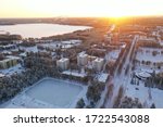Linnanmaa Oulu Finland play ground aerial view drone