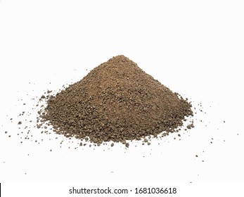 Linseed Cake Pile Agricultural On White Background Flaxseed (Linum Usitatissimum)