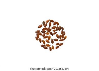 Linseed (flax Seed) Isolated On A White Background.