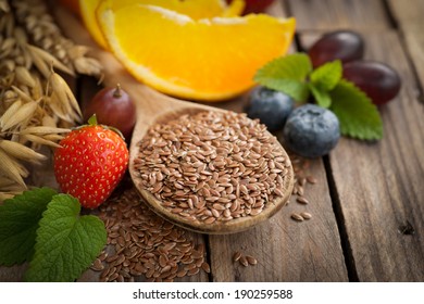 Linseed and fruits