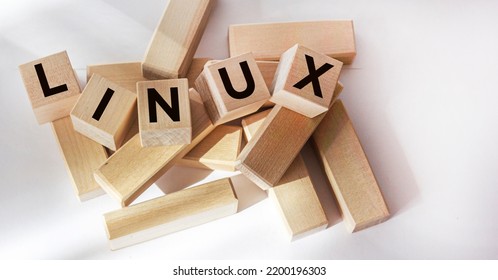 LINUX - abbreviated word on cubes on white background