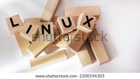 LINUX - abbreviated word on cubes on white background