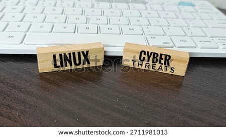 Linux cyber threats concept highlighting security vulnerabilities and risks in open source operating systems with keyboard background. 
