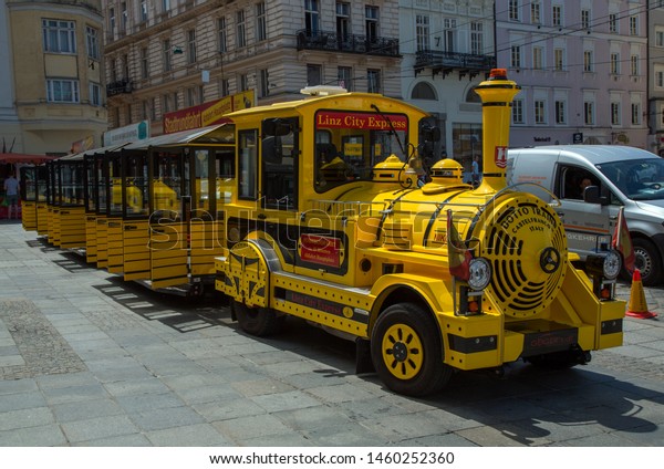 Linz, Upper Austria / Austria -\
07/05/2019: Sightseeing Train at the Main Square of\
Linz