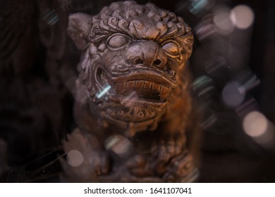 Lion China On Bokeh Background Stock Photo Edit Now 1641107041