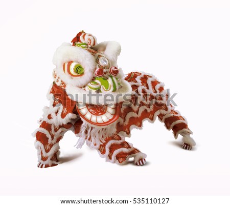 Lion dance isolated