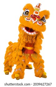 Lion Dance Isolated On White Background