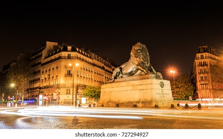 Lion Of F Belfort Statue In Denfert Rochereau Square